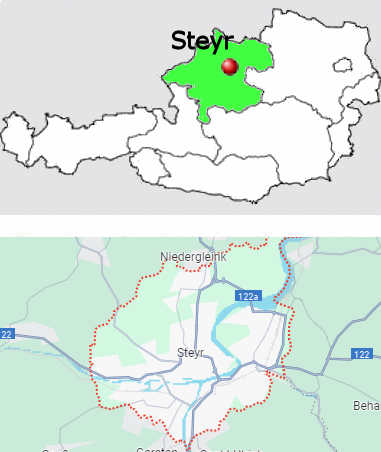 Carta stradale online di Steyr