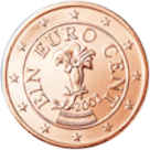 La moneta ausdtriaca da 1 centesimo