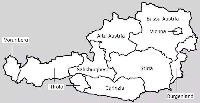 Le nove regioni dell'Austria