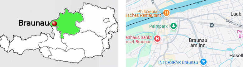 Carta stradale online di Braunau