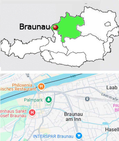 Carta stradale online di Braunau