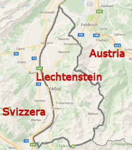Carta stradale online di Liechtenstein