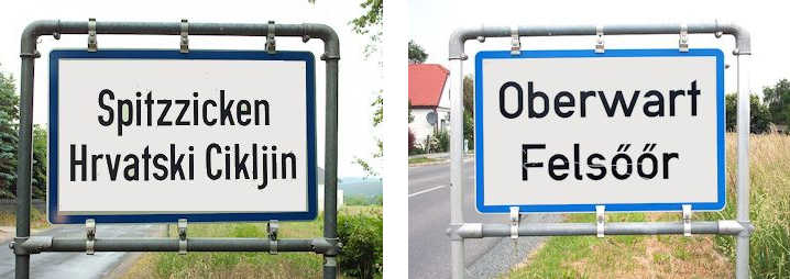 Cartelli stradali bilingui nel Burgenland