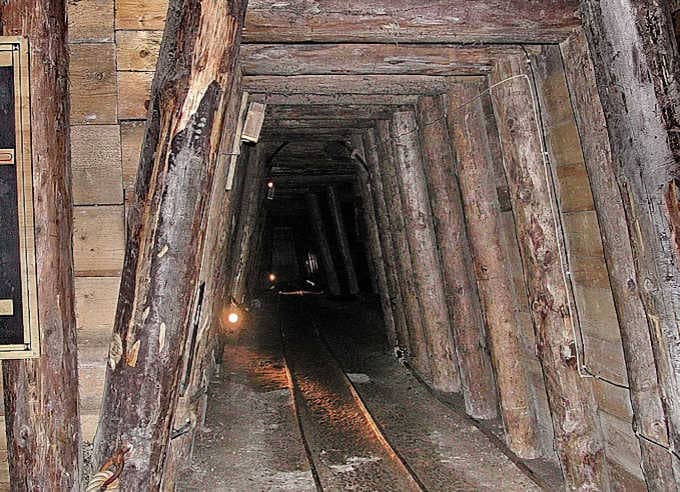 In una delle miniere di sale a Hallein