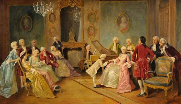 Mozart durante una delle sue visite alla corte di Vienna